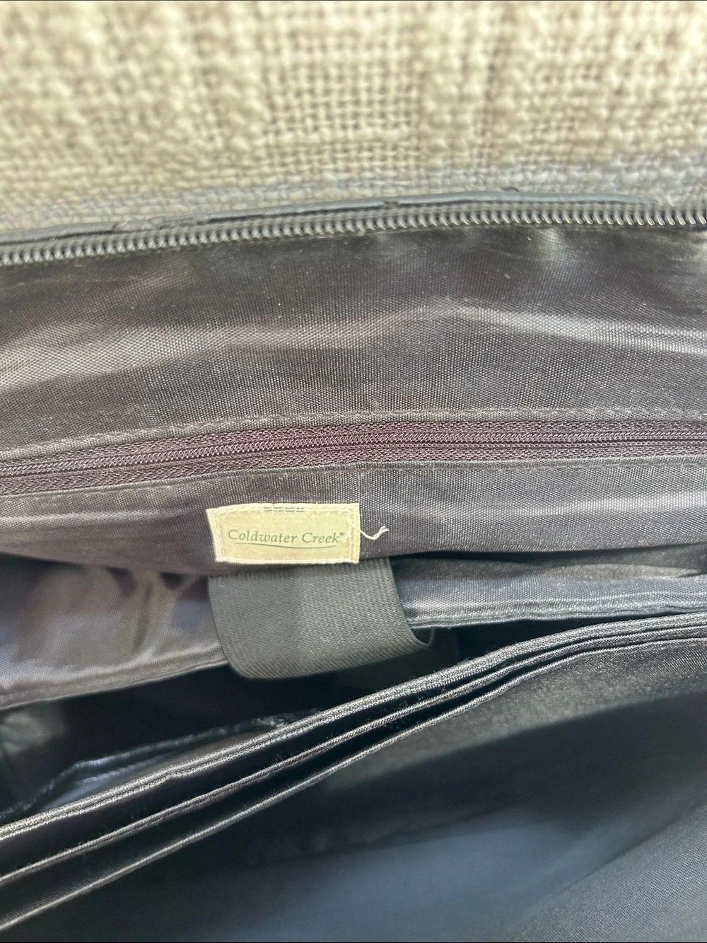 Coldwater Creek Black Laptop Tote with Heart Emblem